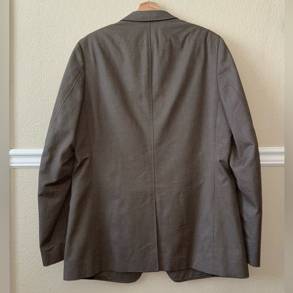 Banana Republic 100% Cotton Tailored Fit Sharkskin Taupe Blazer Men’s Size 44L - Picture 12 of 12